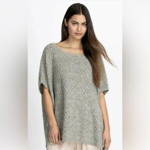 Johnny Was Calme Basket Weave Knit Poncho Sweater‎ NEW One Size Sage Green